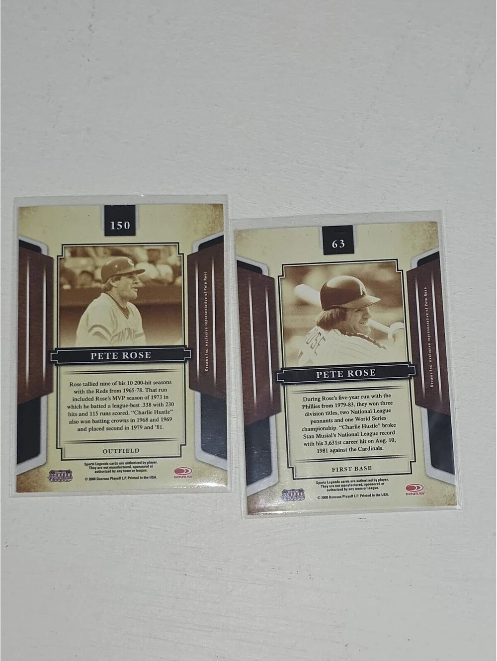 2008 Donruss - Baseball Americana - Sports Legends PETE ROSE LOT - Reds Phillies